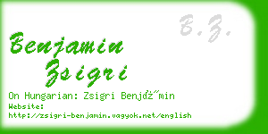 benjamin zsigri business card